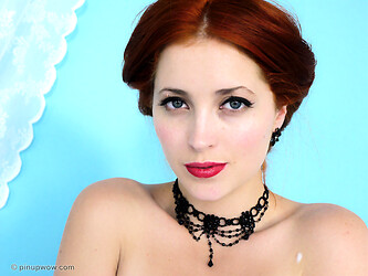 Heavenly redhead in satin lingerie and stockings enjoys a bubble wash. - Photo #20