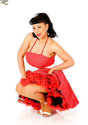 Pin-up and Polkadot. Danica Collins retro pinup girl in tan stockings - Photo #4