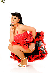Pin-up and Polkadot. Danica Collins retro pinup girl in tan stockings - Photo #5