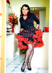 Ooh La La! Danica in vintage lace petticoats with ff stockings and heels. - Photo #2
