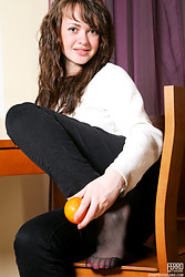 Beautiful teen Milly C in sexy black pantyhose - Photo #2