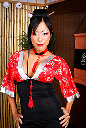 Hot and sexy geisha in traditional dress - Photo #1