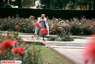 Classic hot lady in furry coat masturbates and fucks hard - Photo #1