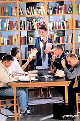Cute Karina Play's Library Is Full Of Books And Horny Men - Photo #5