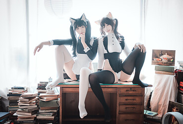 Asian teen babes in stockings - sexy kittens cosplay - Photo #3