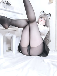Sweet foxy teen in black pantyhose - Photo #8