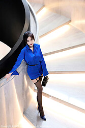 Hot asian office girl in black stockings and high heels - Photo #2