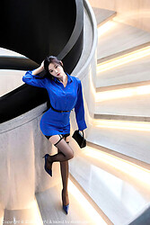 Hot asian office girl in black stockings and high heels - Photo #3