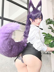 Sexy asian cosplay girl in stockings and heels - Photo #6