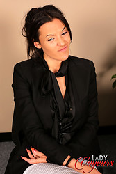 Brunette Bella Fuentes flashes her boobs and stockings during that hot job interview - Photo #5