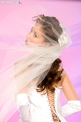 Shay Laren peels off that wedding dress and flashes those gorgeous tits in lacy lingerie - Photo #6