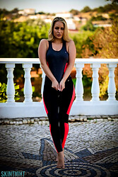 Candice Collyer peels that spandex off her juicy curves right there on the balcony - Photo #3