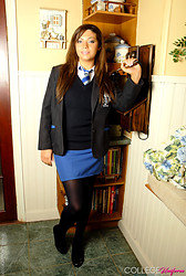 Samantha Buxton kicks off those school skirts, putting those long legs on full display - Photo #3