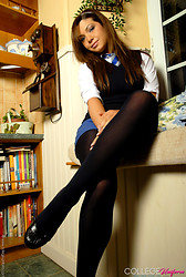Samantha Buxton kicks off those school skirts, putting those long legs on full display - Photo #8