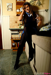 Samantha Buxton kicks off those school skirts, putting those long legs on full display - Photo #10