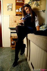 Samantha Buxton kicks off those school skirts, putting those long legs on full display - Photo #13