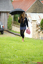 College cutie Samantha ditches her bra under that umbrella - Photo #7