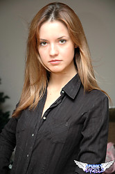 Pretty young Amy Spunky teases in black lingerie while posing on her bedroom floor - Photo #2