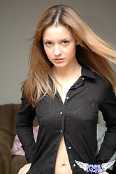 Pretty young Amy Spunky teases in black lingerie while posing on her bedroom floor - Photo #11