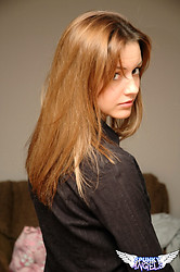 Pretty young Amy Spunky teases in black lingerie while posing on her bedroom floor - Photo #16