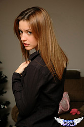 Pretty young Amy Spunky teases in black lingerie while posing on her bedroom floor - Photo #21