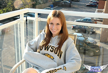 Teen amateur Amy Spunky strips down to just her panties - Photo #3