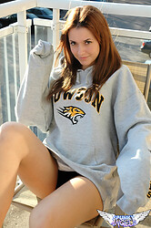 Teen amateur Amy Spunky strips down to just her panties - Photo #4