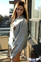 Teen amateur Amy Spunky strips down to just her panties - Photo #16