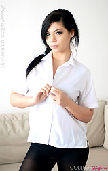 Samantha Buxton slowly peels that schoolgirl uniform right off her sweet body - Photo #10