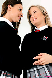 Sicilia slides her panties down while Amirah pops her tits out - Photo #10