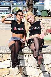 Chiara wiggles her toes in sheer nylons while stretching long Italian legs across silk sheets - Photo #16