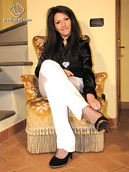 22-year-old Imma spreads her legs, revealing the ultimate foot fetish fantasy with her stunning long limbs. - Photo #5