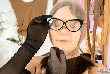 Karmen R. is a total pantyhose addict who loves wrapping herself from toes to mask! - Photo #14
