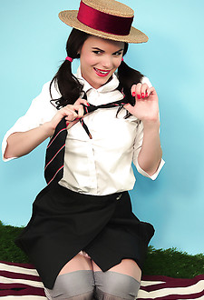 Naughty college girl dares to striptease.